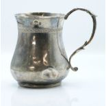 Egyptian/Turkish white metal tankard of bulbous form, with Turkish silver marks to side and Egyptian