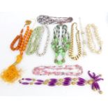 A collection of 1950's beaded necklaces