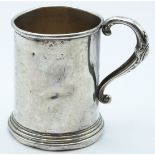 Modern hallmarked silver christening tankard of plain tapering form, Birmingham 1972 maker