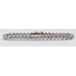 An 18ct white gold tennis bracelet set with 41 round cut diamonds each approximately 0.1ct, total