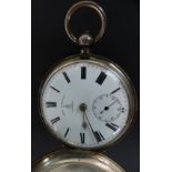 John Forrest of London hallmarked silver full hunter pocket watch with subsidiary seconds dial, gold