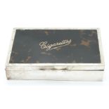 George V hallmarked silver faux tortoiseshell lidded cigarette box, London 1912 maker Corke Brothers