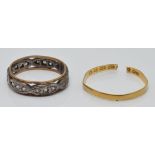 A Victorian 22ct gold ring (0.82g) and 9ct gold and silver ring