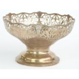 Mappin & Webb George V hallmarked silver pedestal bowl with pierced decoration, Birmingham 1928