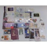 Commemorative Bank of England and Royal Mint £5 coin presentation packs, crowns etc, including