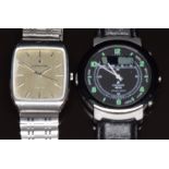 Two Junghans gentleman's wristwatches Mega Chrono-Alarm ref. 29 4552 611 with alarm, dual timer,