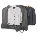 Four gentleman's suits comprising a Jaeger wool and mohair dinner suit size 42S/34S, Skopes lounge