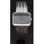 Omega De Ville wristwatch ref. 511.448 711.1805 with black hands, silver dial, octagonal case,