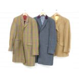 Three gentleman's wool tweed overcoats comprising a Tom Joule (early Joules), and Gibson, London