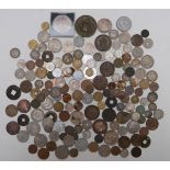 An interesting amateur collection of largely overseas coins, 18thC onwards, includes silver content,