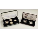 Two Royal Mint UK silver proof Piedfort coin sets comprising 2005 and a 2006 Victoria Cross 50p