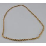 A 9ct gold rope twist necklace, 4.4g