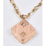 A 9ct gold chain and a 9ct rose gold pendant 4.3g
