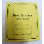 David Peterson brass cased carriage clock in box with key and instructions, probably new and unused,