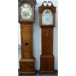 I H Barker, Sodbury early 19thC longcase clock, with 31cm painted Roman dial, the spandrel corners