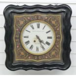 Martin Baskett & Cie, Cheltenham, late 19thC/early 20thC wall clock, the glass Roman dial, with