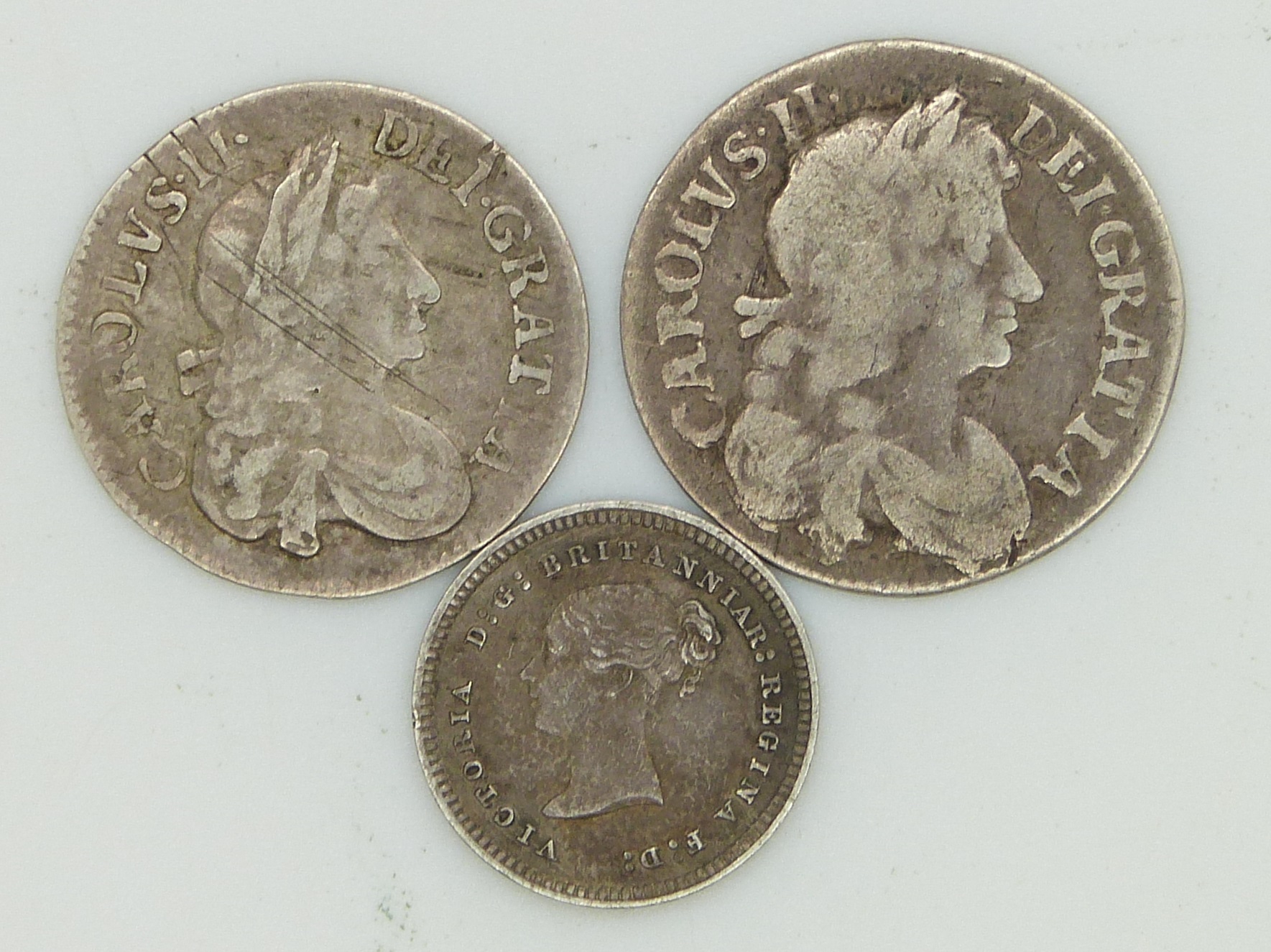 1679 Charles II Maundy fourpence together with a 1681 Maundy threepence and an 1880 Queen Victoria - Image 2 of 2