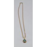 A 9ct gold necklace and opal triplet pendant, 7.5g