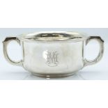 George V hallmarked silver twin-handled bowl, Birmingham 1929 maker Israel Sigmund Greenberg, height