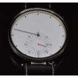 Alessi Tanto X Cambiare gentleman's wristwatch ref. AL18000 with subsidiary hours dial, red hour