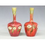 A pair of 19thC Minton Secessionist vases, no 33 to base, H19cm