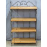 Set of shelves with wrought iron style frame, W70 x D31 x H124cm