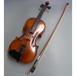German violin labelled Franz Sandner 2001, produced in an earlier style, with 35.5cm two piece back,