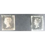 A selection of 1840 1d black stamps including 4 margin examples (11)