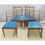 A H McIntosh & Co retro / mid century modern teak circular extending table and four chairs, D122 x