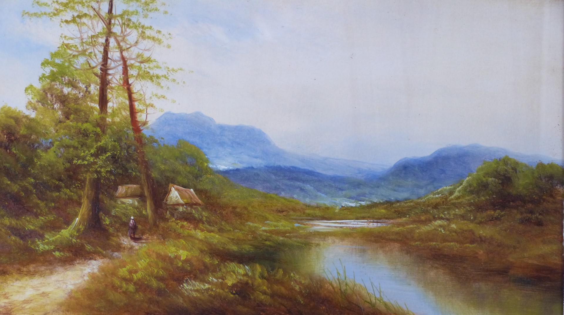 Pair of Victorian oils of river / loch scenes - Image 3 of 4