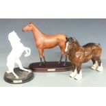 Three Beswick / Royal Doulton horses comprising Spirit of Peace, Red Rum and Burnham Beauty