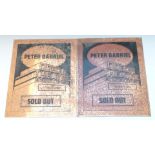 Peter Gabriel copper poster "Odeon Theatre Edinburgh 1st March 1980, sold out" x 2, ex Peter Gabriel