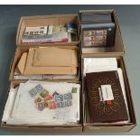 Five boxes of miscellaneous loose stamps, booklets, foreign and Commonwealth mini sheets etc