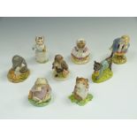 Eight Royal Albert and Beswick Beatrix Potter figures including John Joiner, Diggory Delvet,