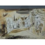 Gerald Cox watercolour Vicarage Street, Painswick, titled lower left and signed and dated 72 lower