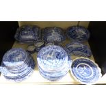 Spode Italian dinner and tea ware, mostly six to eight place settings including two covered