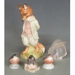 Collection of ceramics including Goebel Hummel figures, Copenhagen mouse and bird, Lladro, large