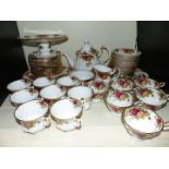 Royal Albert Old Country Roses coffee and tea sets, approximately 80 pieces