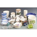 Ceramics to include Portmeirion Botanic Garden, Wedgwood pedestal bowl, Keith Murray style vases