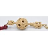 A 19thC Chinese carved ivory puzzle ball, 16cm