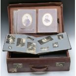 Leather suitcase of photograph albums to include a holiday in Syston dated 1929, London Zoo,