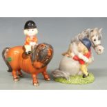 Beswick Thelwell 'Learner' figure on horseback and a Beswick Studio Sculptures figure, tallest 12cm