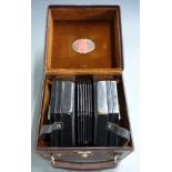 Charles Wheatstone Aeola 56-key English concertina with ebony ends, six fold Moroccan leather