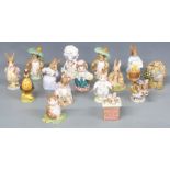 Fifteen Beswick Beatrix Potter figures including Benjamin Bunny, Tom Kitten, Sally Henny Penny,