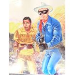 Two Walt Howarth Lone Ranger signed limited edition original artwork prints 10 of 15 and 12 of 15,