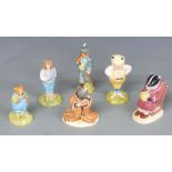 A set of six Royal Albert Wind In The Willows figures including rare Portly, tallest 10cm