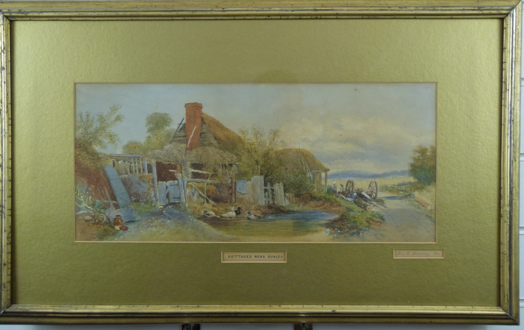 Miss E Armstrong (British 19thC) pair of watercolours 'Cottages near Burley' (New Forest) and ' - Image 2 of 10