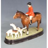 Beswick huntsman and hounds on ceramic plinth, H 24.5cm