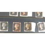 A selection of 1840 plated 1d black stamps including 4 margin examples (13)