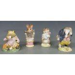 Four Beswick Beatrix Potter figures, three with BP2 gold oval backstamps including Tommy Brock, Mr